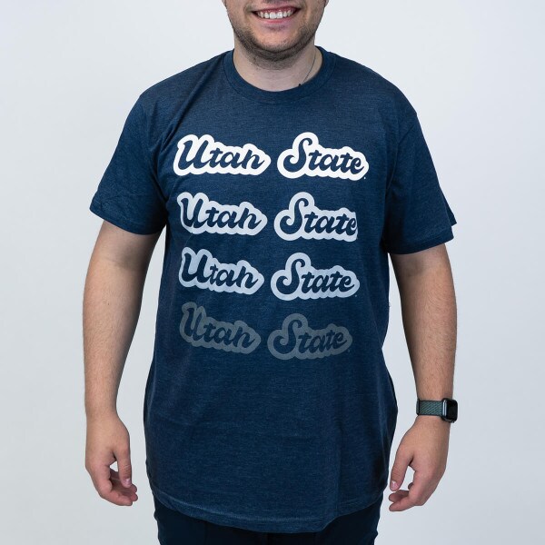 Utah State, Navy, Lettering, T-Shirt